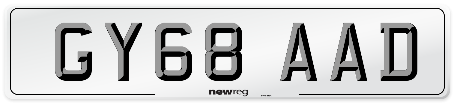 GY68 AAD Number Plate from New Reg
